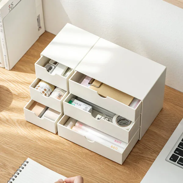 3-Drawer Cosmetics Storage Box Home Storage Box Plastic Storage Drawer Type Creative Sorting Cabinet Desktop Box