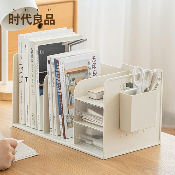 Desktop Bookshelf 5-Lattice Desktop Bookshelf 5-Lattice Creative Double Grid Space Multi-Functional Integrated Design Student Bookshelf Desktop Storage Books Stand