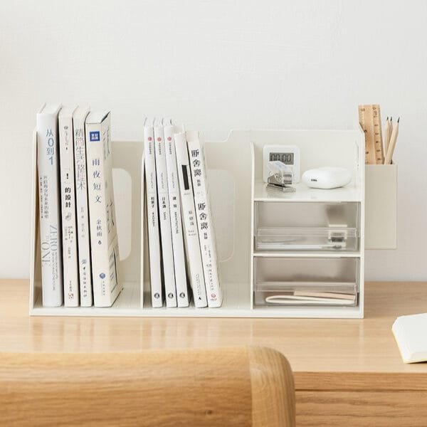 2-Drawer Books Stand 2-Drawer Books Stand Large Capacity High Appearance Level Storage Rack Student Bookshelf Desktop Storage