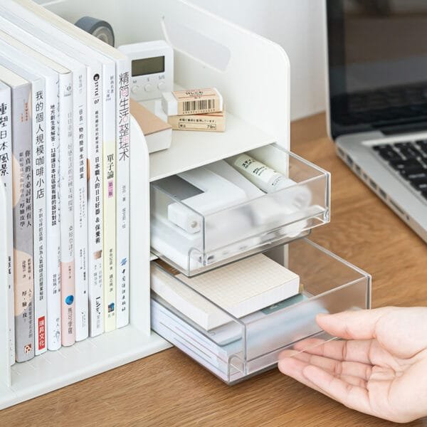 2-Drawer Books Stand 2-Drawer Books Stand Large Capacity High Appearance Level Storage Rack Student Bookshelf Desktop Storage