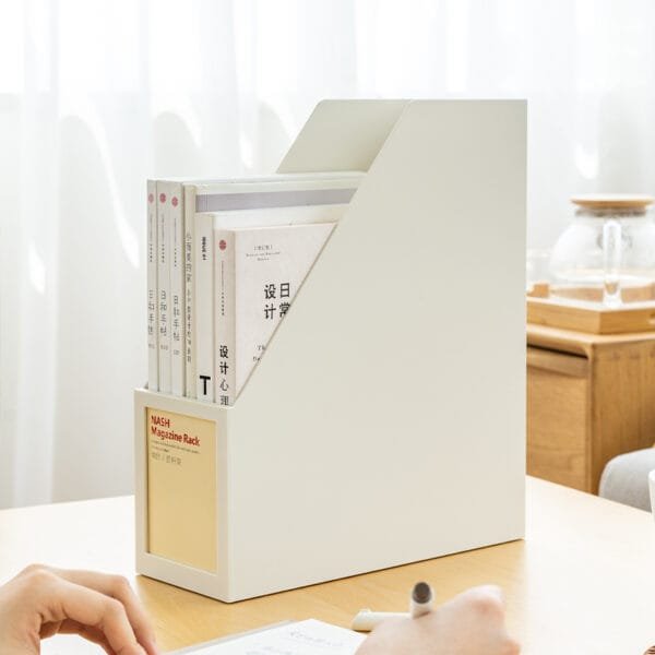 3-Color Simple File Box Plastic Desktop Magazine Books Materials Archives File Storage File Plug-in Box Office Supplies File Bar