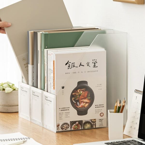 2024 Hot-Selling Plastic Book Stand 2024 Hot-Selling Plastic Book Stand Student Book File Storage Box Desktop Magazine Book Data File Storage