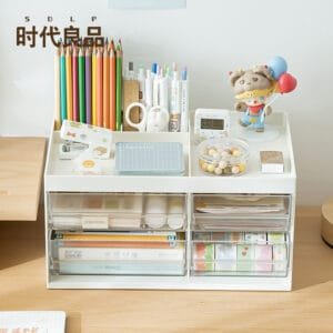 Cosmetics Storage Box 4-Drawers Large Capacity Desktop High Grade Dust-Proof Take TheHandle Makeup Box