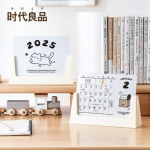 framed calendar stand 2-sides framed calendar stand 2-sides 2025 Fun and cute cat desk calendar Multi-use creative small desk calendar Desk face placement