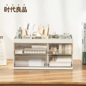 8-Compartment Storage Box 8-Compartment Storage Box Drawer-Style Storage Box Hand Account Stationery Organization Transparent Dust-Proof Office Desk Shelf