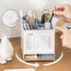 Desk Calendar 4-types pages Desk Calendar 4-types pages 2025 rotary table calendar pen holder Desk storage box Clock in the notepad calendar storage box
