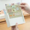 Desk Calendar Pen Holder 2-Spaces 2025 new desk calendar Desktop creative storage Note to record the clock calendar book