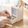 Calendar Pen Holder 3-styles Calendar Pen Holder 3-styles Pen holder calendar storage box student pen bucket with drawer office desk ornament simple ins pen stand
