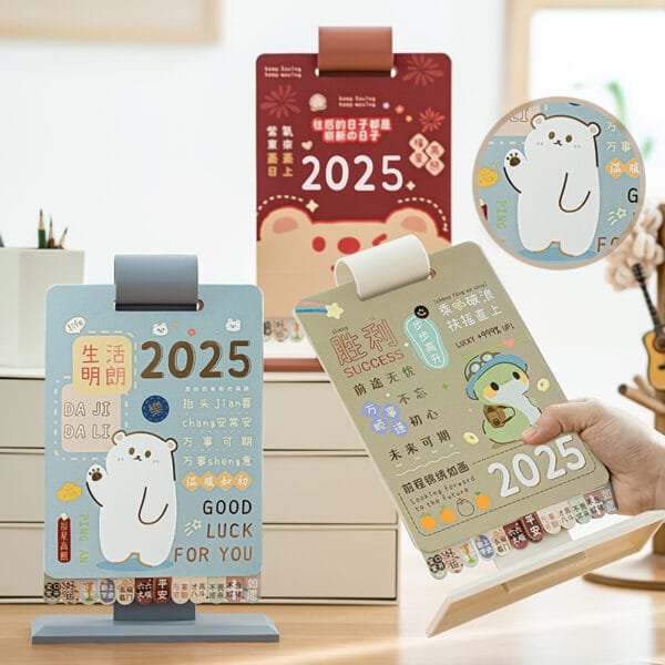 Desk Calendar 7-styles Cartoon new calendar stand 2025 creative student desk plan check-in calendar fun calendar