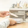 8-Compartment Storage Box Drawer-Style Storage Box Hand Account Stationery Organization Transparent Dust-Proof Office Desk Shelf