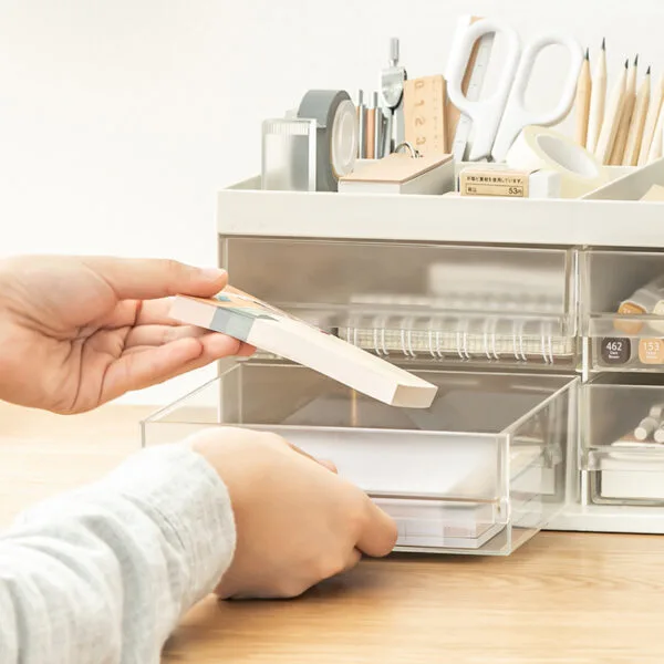 8-Compartment Storage Box Drawer-Style Storage Box Hand Account Stationery Organization Transparent Dust-Proof Office Desk Shelf