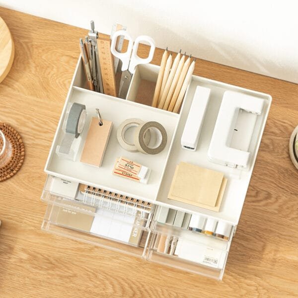 8-Compartment Storage Box 8-Compartment Storage Box Drawer-Style Storage Box Hand Account Stationery Organization Transparent Dust-Proof Office Desk Shelf