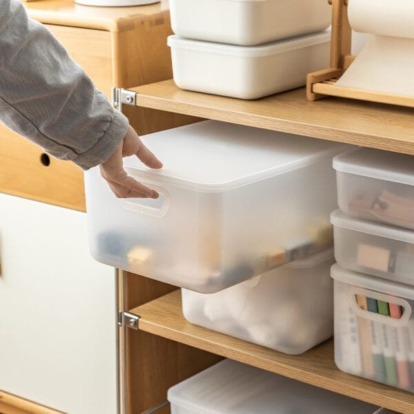 Covered Storage Box 3-Specifications Covered Storage Box 3-Specifications Book Storage Box Large Capacity Storage Box Students Store Daily Necessities