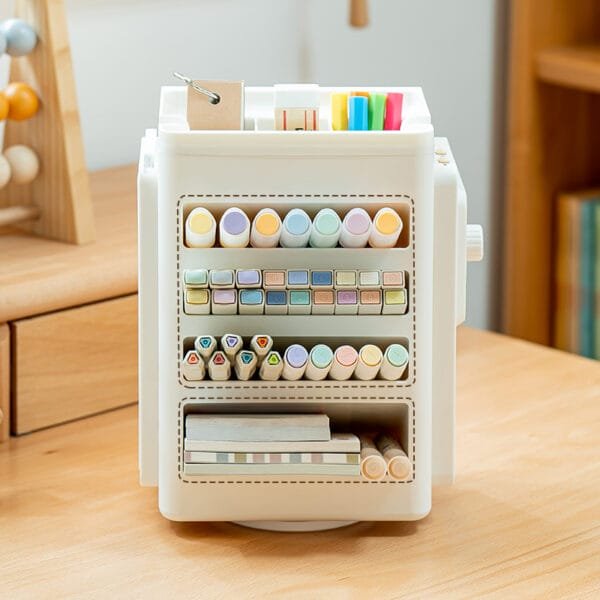 360° rotation Reusable Planner Board Multi-functional creative pen bucket Visualize the self-discipline punch card pen holder Student pen holder storage box