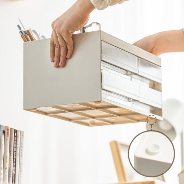 8-Compartment Storage Box 8-Compartment Storage Box Drawer-Style Storage Box Hand Account Stationery Organization Transparent Dust-Proof Office Desk Shelf