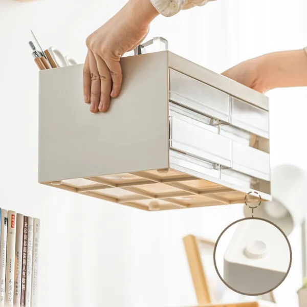 8-Compartment Storage Box Drawer-Style Storage Box Hand Account Stationery Organization Transparent Dust-Proof Office Desk Shelf