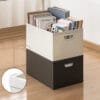 2-Color Book Storage Box Simple style Under Desk Stacked With Handles Folded Storage Box Large Capacity