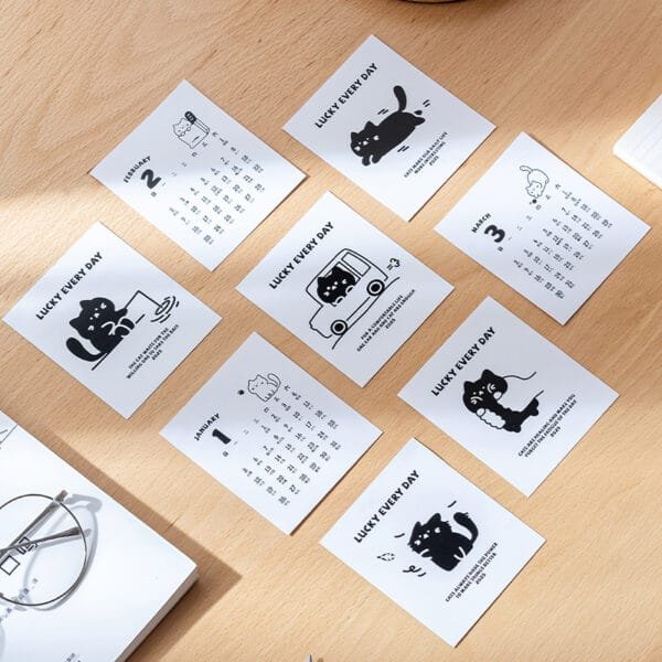 Plastic Calendar 12-months Plastic Calendar 12-months drawer pen holder with high appearance, a desk calendar ornament multifunctional square pen bucket storage