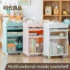 Movable Bookshelf Storage 4-colors Movable Bookshelf Storage 4-colors Transparent plastic trolley with wheels Mobile shelf mobile Highly attractive storage shelves