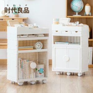 Movable Bookshelf 6-wheels Mobile children's picture book shelf, large capacity bookshelf, small cart, desk and shelf