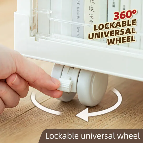 Movable Bookshelf Storage 4-colors Movable Bookshelf Storage 4-colors Transparent plastic trolley with wheels Mobile shelf mobile Highly attractive storage shelves