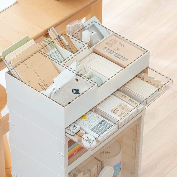 Movable Bookshelf 6-wheels Mobile children's picture book shelf, large capacity bookshelf, small cart, desk and shelf