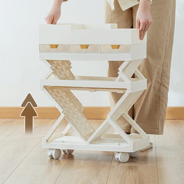 Movable Bookshelf 6-wheels Mobile children's picture book shelf, large capacity bookshelf, small cart, desk and shelf