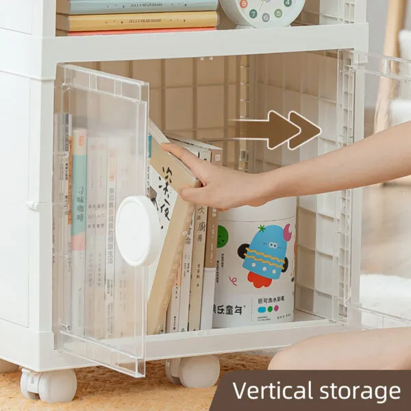 Movable Bookshelf Storage 4-colors Movable Bookshelf Storage 4-colors Transparent plastic trolley with wheels Mobile shelf mobile Highly attractive storage shelves