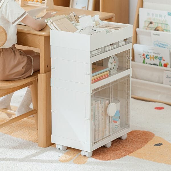 3-drawers Bookshelf Storage 3-drawers Bookshelf Storage Plastic large capacity floor multi-layer storage student backpack rack children's picture book rack