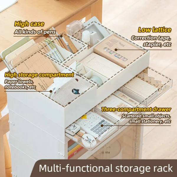New in 2025 Bookshelf Storage New in 2025 Bookshelf Storage Large capacity, high appearance plastic trolley multi-layer book storage shelf