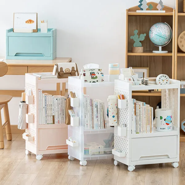 Multi-Tier Bookshelf Storage 3-specifications book plastic large capacity mobile small cart storage shelf desk under storage and organization shelf