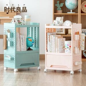Movable Bookshelf Carry 20kg high-aesthetic student desk drawer, shelf  backpack mobile trolley